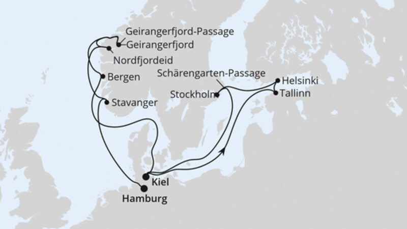 Ostsee & Norwegen von Kiel nach Hamburg Ostsee & Norwegen von Kiel nach Hamburg