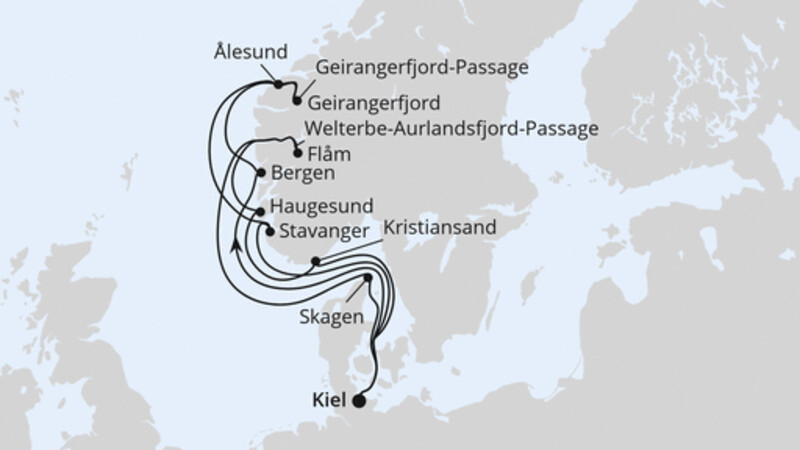 Große Norwegen-Reise ab Kiel Große Norwegen-Reise ab Kiel