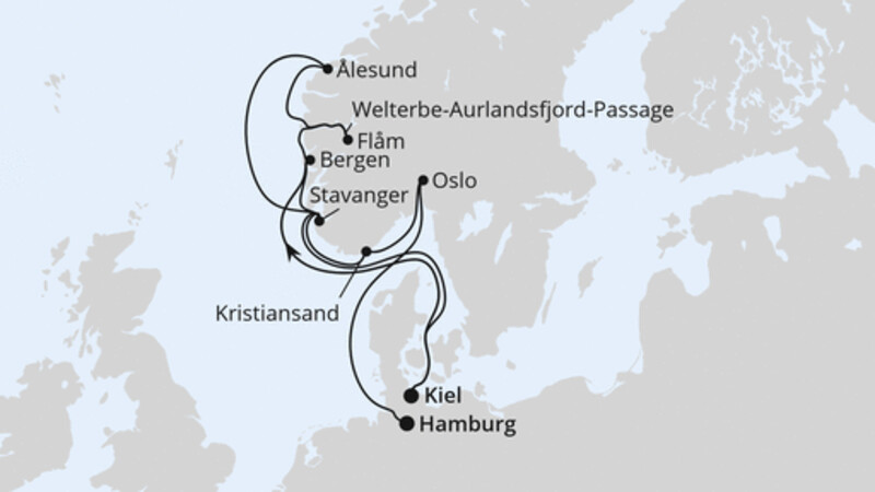 Große Norwegen-Reise ab Kiel Große Norwegen-Reise ab Kiel