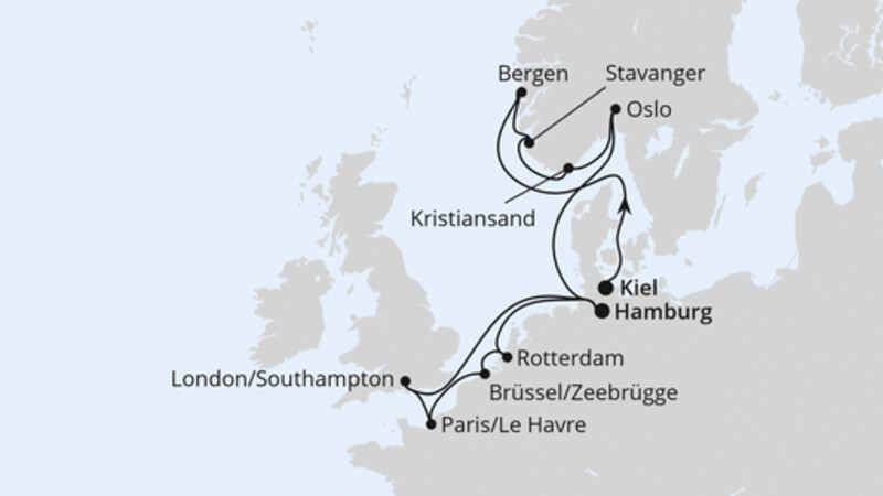 Große Norwegen-Reise ab Kiel Große Norwegen-Reise ab Kiel