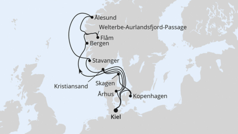 Große Skandinavien-Reise ab Kiel Große Skandinavien-Reise ab Kiel
