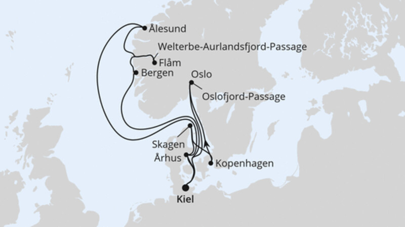 Große Skandinavien-Reise ab Kiel Große Skandinavien-Reise ab Kiel