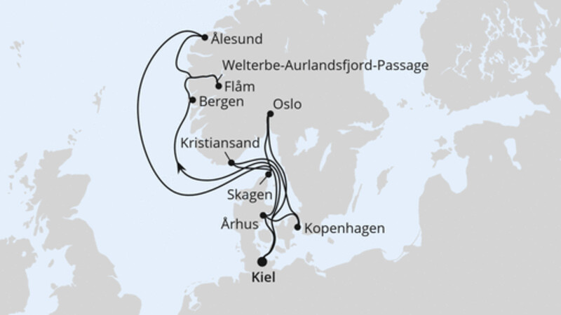 Große Skandinavien-Reise ab Kiel Große Skandinavien-Reise ab Kiel