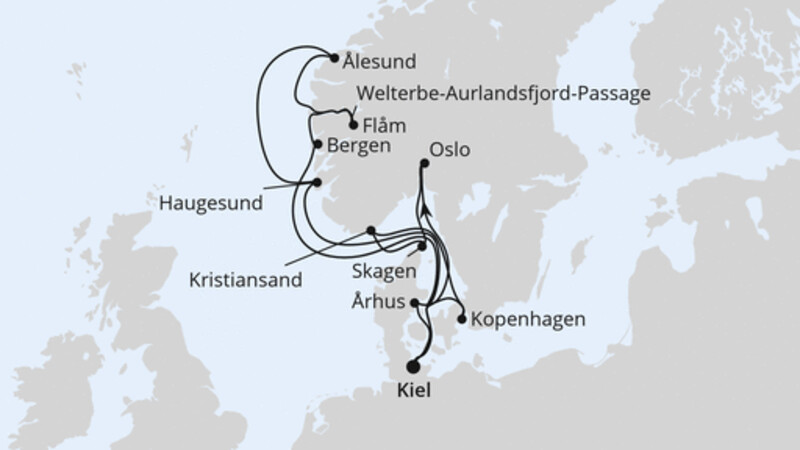Große Skandinavien-Reise ab Kiel Große Skandinavien-Reise ab Kiel
