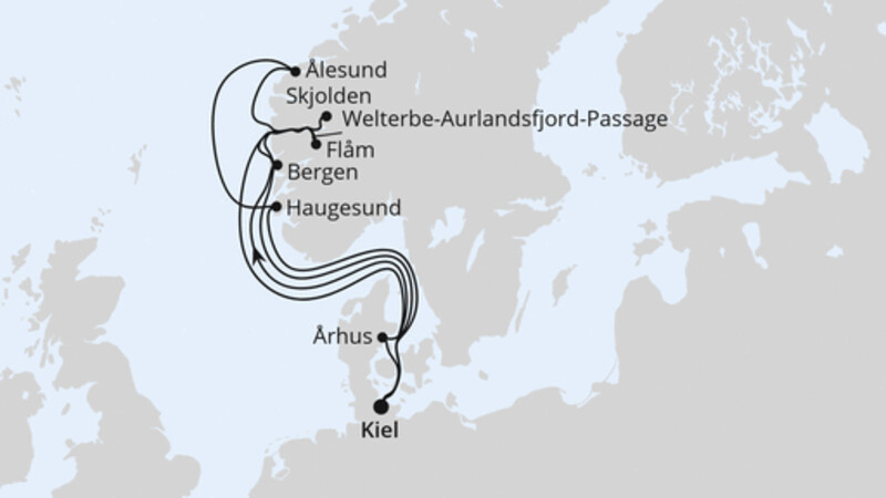 Große Norwegen-Reise ab Kiel Große Norwegen-Reise ab Kiel