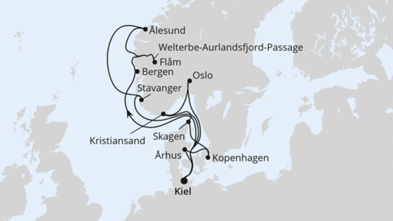 Große Skandinavien-Reise ab Kiel Große Skandinavien-Reise ab Kiel