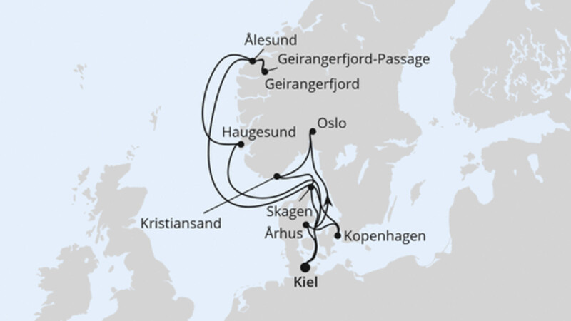 Große Skandinavien-Reise ab Kiel Große Skandinavien-Reise ab Kiel