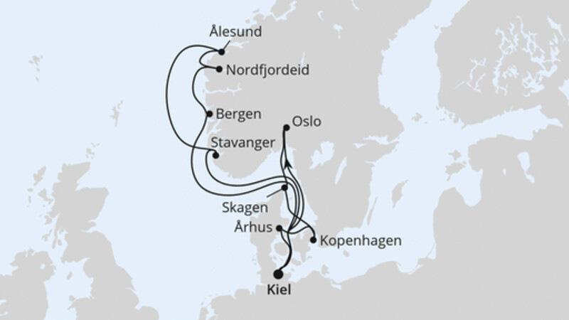 Große Skandinavien-Reise ab Kiel Große Skandinavien-Reise ab Kiel