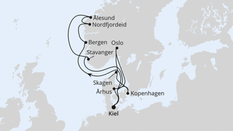 Große Skandinavien-Reise ab Kiel Große Skandinavien-Reise ab Kiel