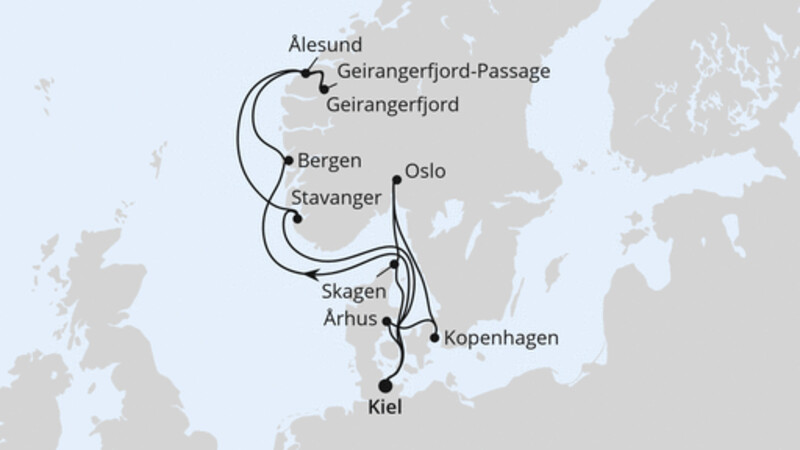 Große Skandinavien-Reise ab Kiel Große Skandinavien-Reise ab Kiel