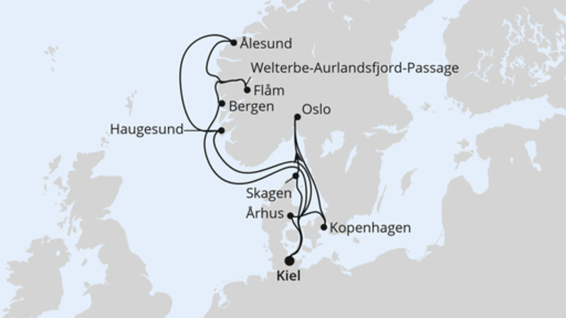 Große Skandinavien-Reise ab Kiel Große Skandinavien-Reise ab Kiel