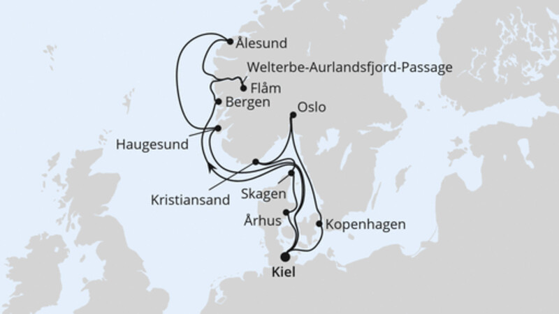 Große Skandinavien-Reise ab Kiel Große Skandinavien-Reise ab Kiel