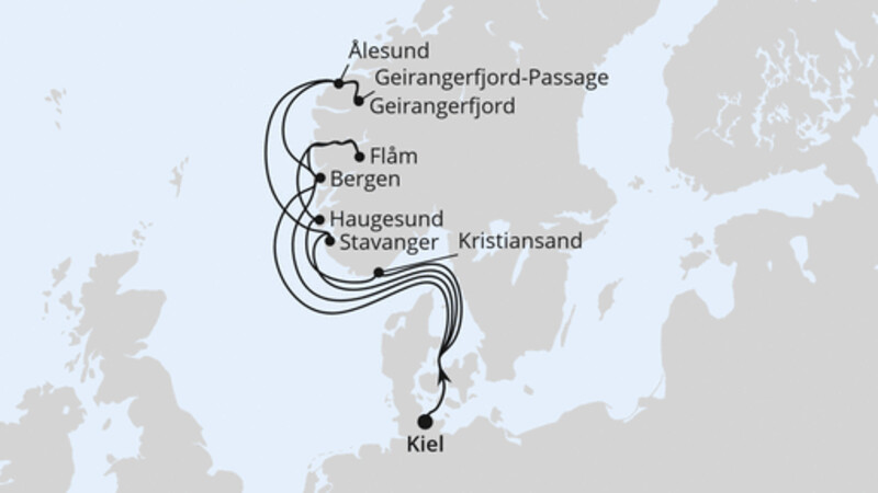 Große Norwegen-Reise ab Kiel Große Norwegen-Reise ab Kiel