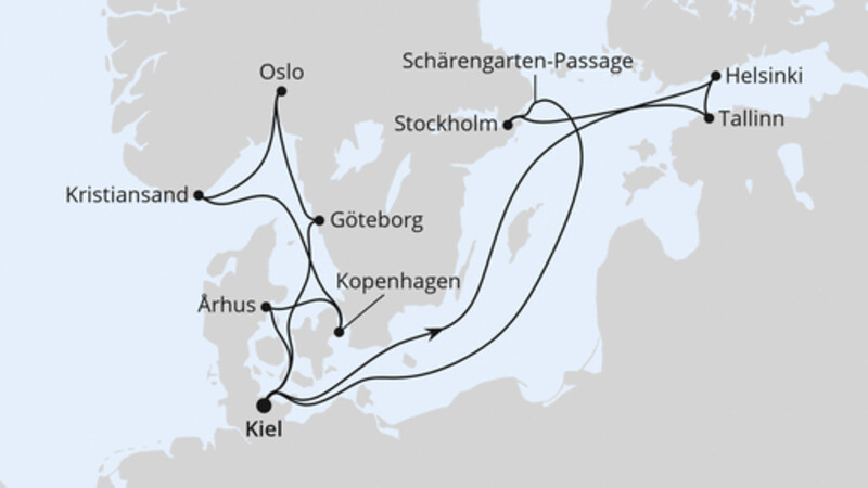 Feiertagsreise in der Ostsee mit Norwegen ab Kiel Feiertagsreise in der Ostsee mit Norwegen ab Kiel