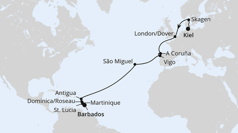 Von Kiel über die Azoren nach Barbados Von Kiel über die Azoren nach Barbados