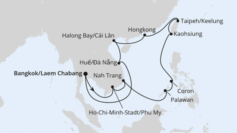 Vietnam, Philippinen, Taiwan & Hongkong