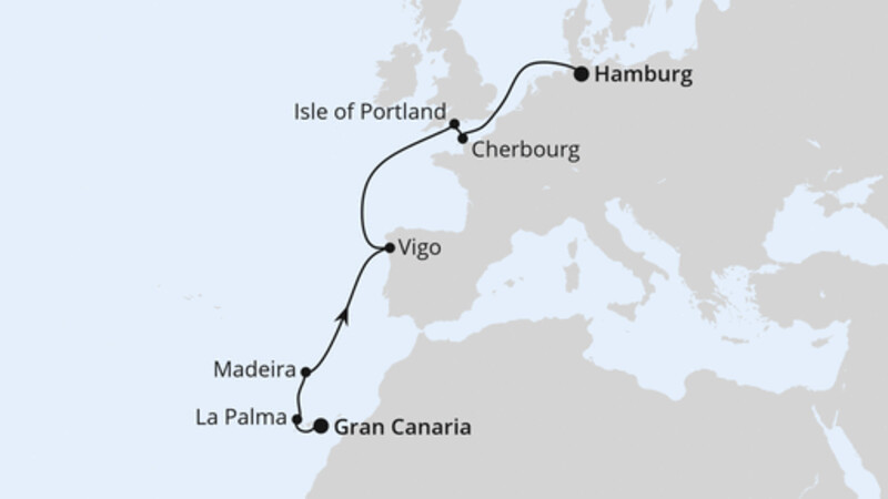 Von Gran Canaria über Portugal nach Hamburg Von Gran Canaria über Portugal nach Hamburg