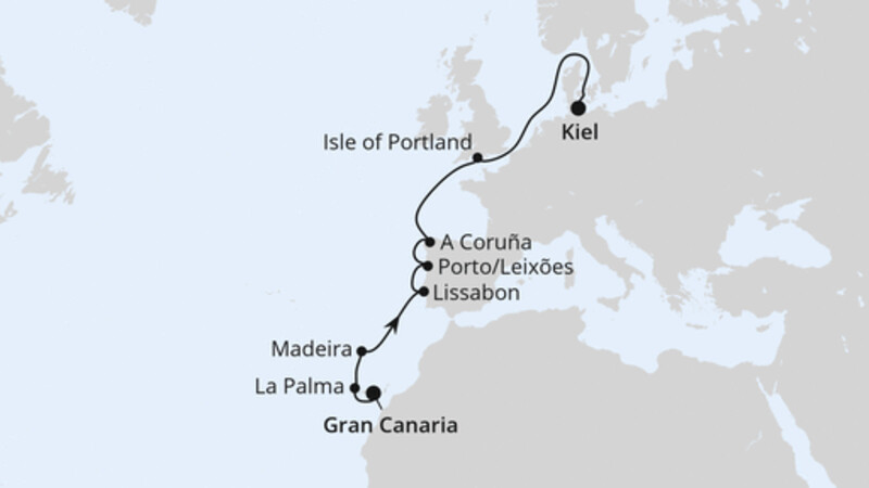 Europas Atlantikküste ab Gran Canaria Europas Atlantikküste ab Gran Canaria