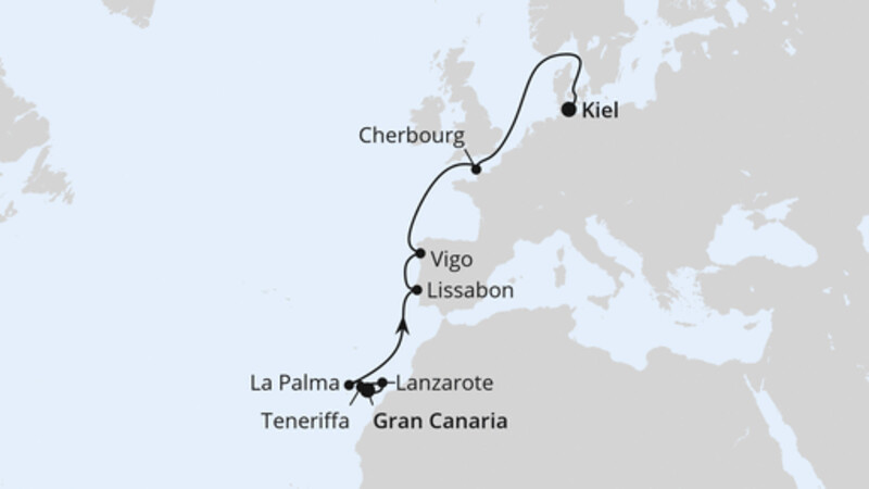 Europas Atlantikküste ab Gran Canaria Europas Atlantikküste ab Gran Canaria