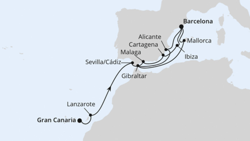 Von Gran Canaria nach Barcelona Von Gran Canaria nach Barcelona