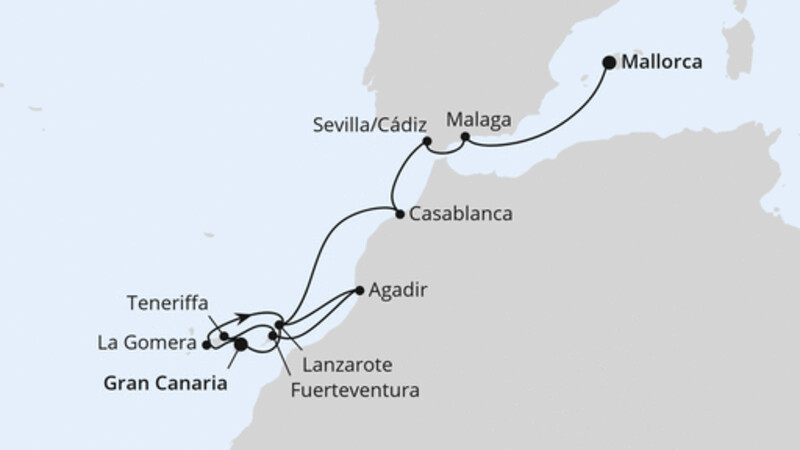 Kanaren, Marokko & Andalusien ab Gran Canaria 1 Kanaren, Marokko & Andalusien ab Gran Canaria 1