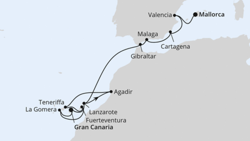 Kanaren & Südspanien mit Marokko ab Gran Canaria Kanaren & Südspanien mit Marokko ab Gran Canaria