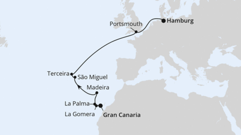 Von Gran Canaria über die Azoren nach Hamburg 1 Von Gran Canaria über die Azoren nach Hamburg 1
