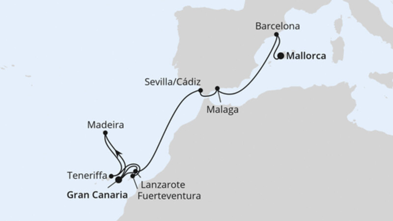 Kanaren, Madeira & Mittelmeer ab Gran Canaria Kanaren, Madeira & Mittelmeer ab Gran Canaria