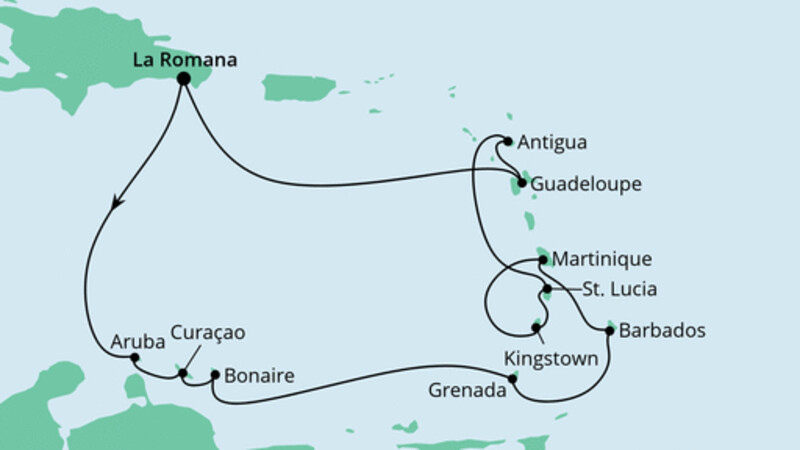 Karibische Inseln ab Dominikanische Republik