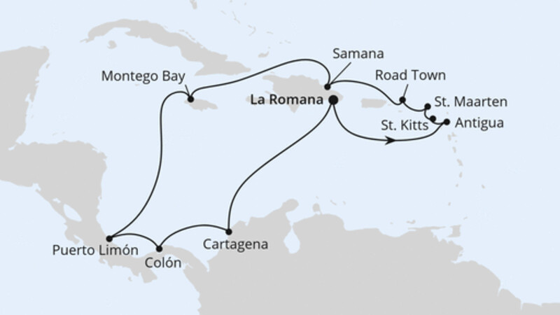 Karibik & Mittelamerika ab Dominikanische Republik Karibik & Mittelamerika ab Dominikanische Republik