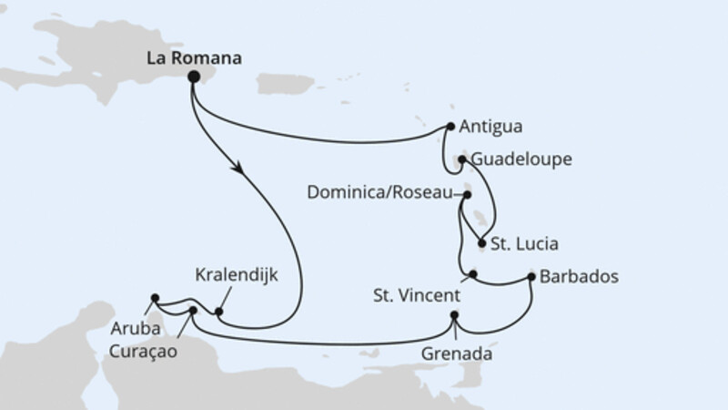 Karibische Inseln ab Dominikanische Republik Karibische Inseln ab Dominikanische Republik