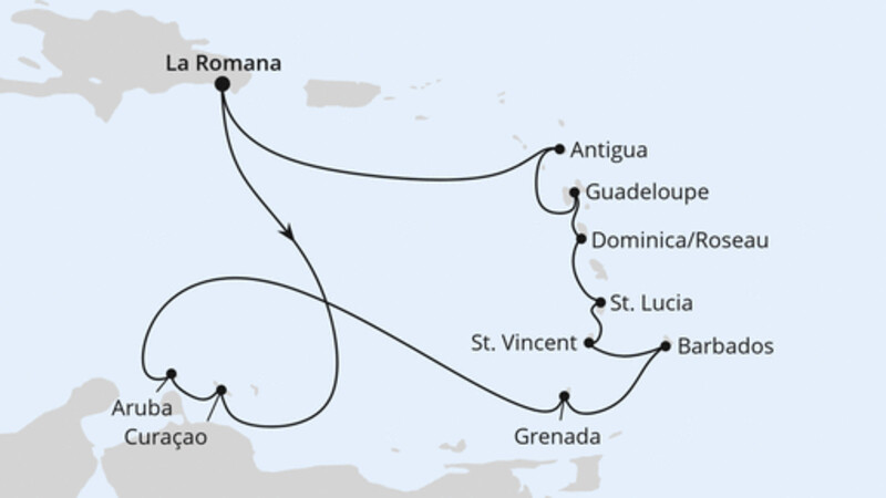 Karibische Inseln ab Dominikanische Republik Karibische Inseln ab Dominikanische Republik