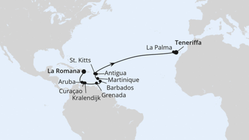 Von der Dominikanischen Republik nach Teneriffa Von der Dominikanischen Republik nach Teneriffa
