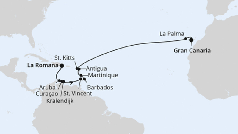 Von der Dominikanischen Republik nach Gran Canaria Von der Dominikanischen Republik nach Gran Canaria