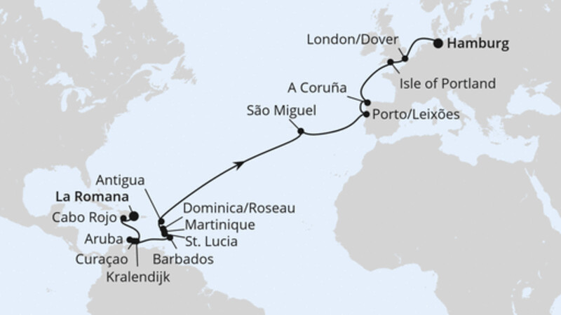 Von der Dom. Republik über die Azoren nach Hamburg Von der Dom. Republik über die Azoren nach Hamburg