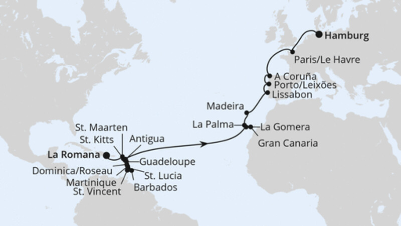 Von der Dominikanischen Republik nach Hamburg Von der Dominikanischen Republik nach Hamburg