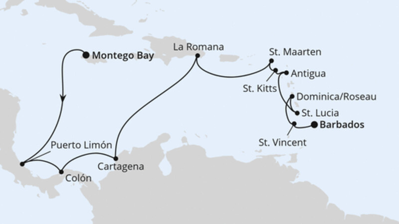Mittelamerika & Karibik ab Jamaika Mittelamerika & Karibik ab Jamaika