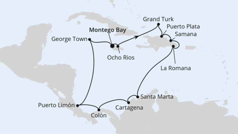 Mittelamerika & Dominikanische Republik ab Jamaika Mittelamerika & Dominikanische Republik ab Jamaika
