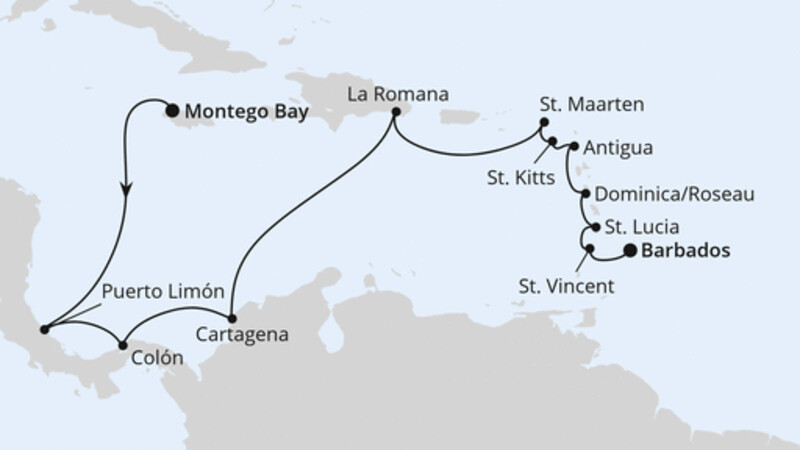 Karibische Inseln & Mittelamerika ab Jamaika Karibische Inseln & Mittelamerika ab Jamaika