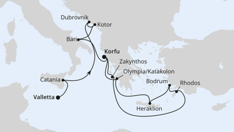 Sizilien, Adria & Griechenland ab Malta Sizilien, Adria & Griechenland ab Malta