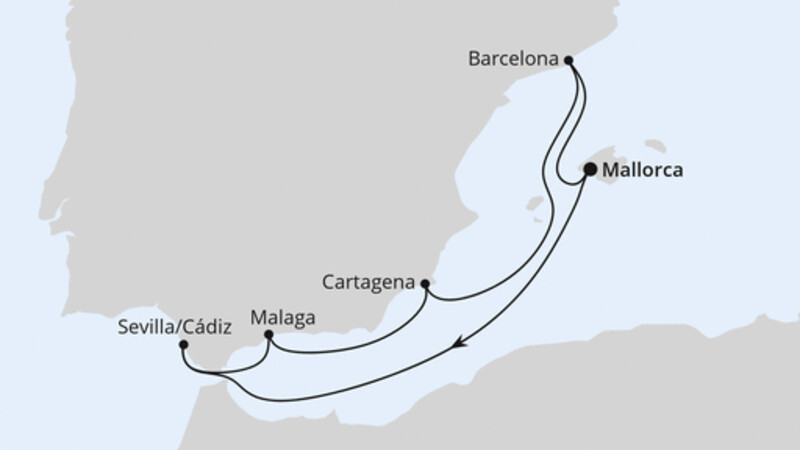 Spanische Mittelmeerküste ab Mallorca