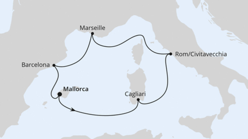 Mediterrane Schätze mit Sardinien ab Mallorca Mediterrane Schätze mit Sardinien ab Mallorca