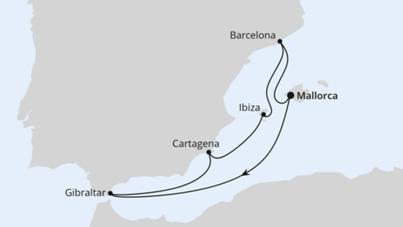 Mediterrane Schätze mit Gibraltar ab Mallorca Mediterrane Schätze mit Gibraltar ab Mallorca