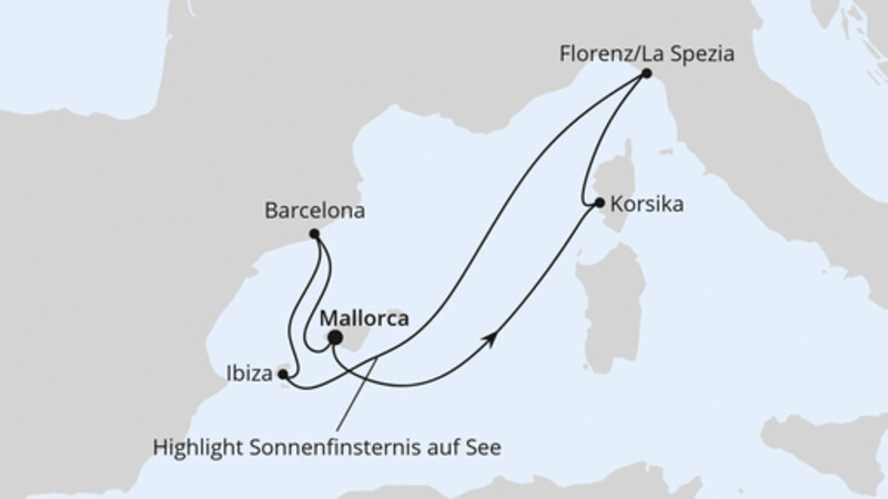Zur Sonnenfinsternis im Mittelmeer ab Mallorca Zur Sonnenfinsternis im Mittelmeer ab Mallorca