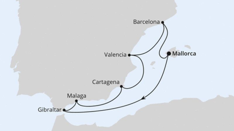 Mediterrane Schätze mit Gibraltar ab Mallorca Mediterrane Schätze mit Gibraltar ab Mallorca