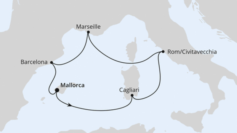 Mediterrane Schätze mit Sardinien ab Mallorca Mediterrane Schätze mit Sardinien ab Mallorca