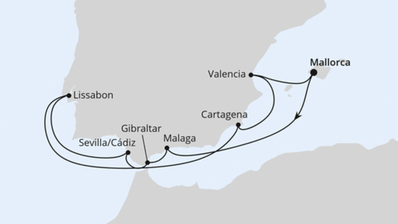 Spanien, Portugal & Gibraltar ab Mallorca Spanien, Portugal & Gibraltar ab Mallorca