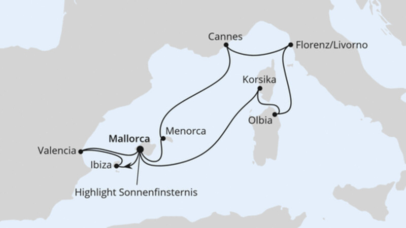 Mittelmeerinseln mit Sonnenfinsternis ab Mallorca Mittelmeerinseln mit Sonnenfinsternis ab Mallorca