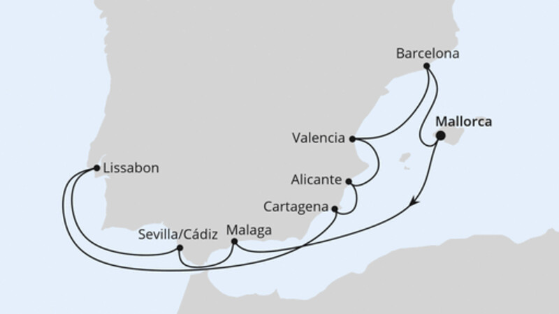 Spanien, Portugal & Balearen ab Mallorca Spanien, Portugal & Balearen ab Mallorca