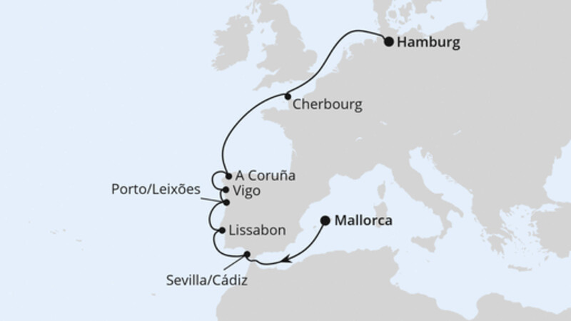 Von Mallorca über Portugal nach Hamburg Von Mallorca über Portugal nach Hamburg